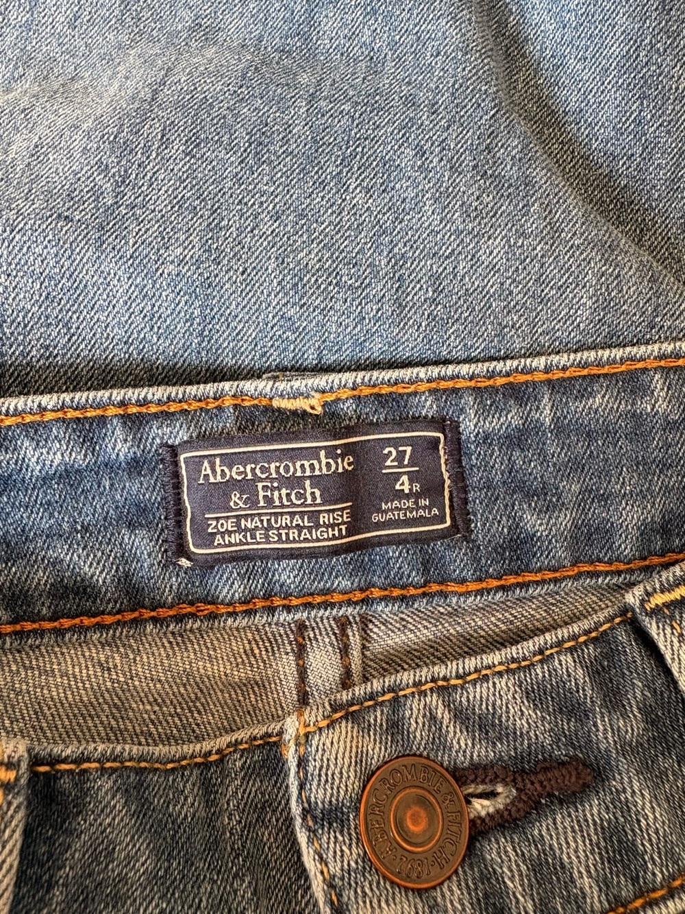 Abercrombie and Fitch Zoe Natural Rise Ankle Straight 27/4R - Picture 10 of 10